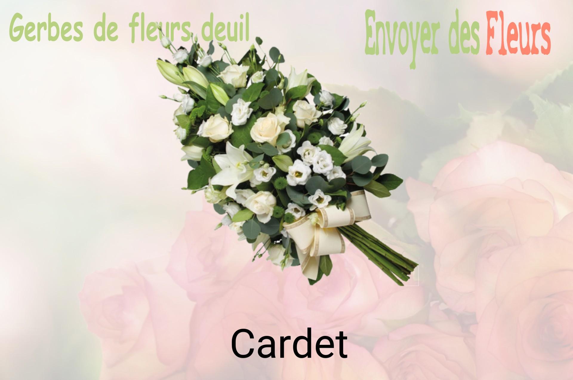 Gerbe de fleurs de deuil livrée à Cardet
